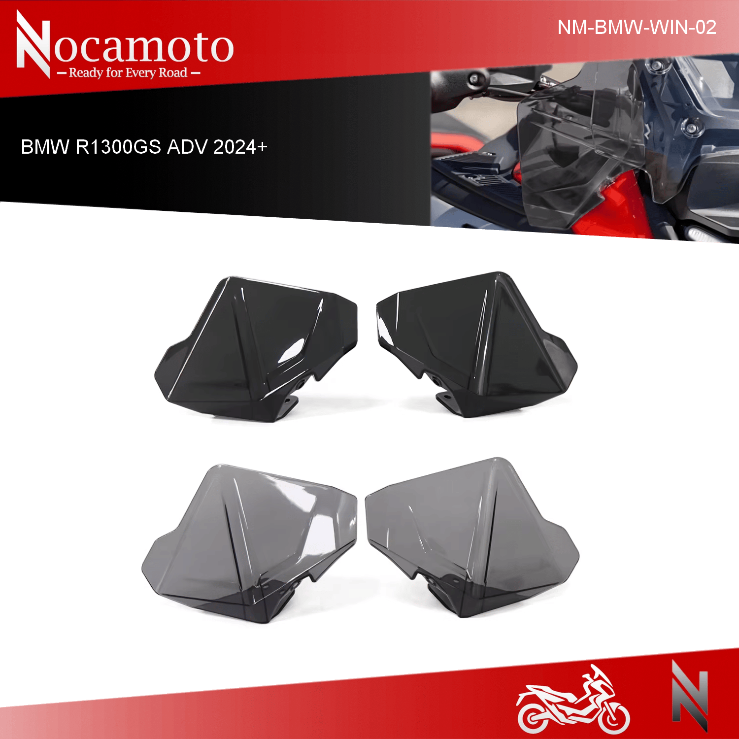 BMW R1300GS Ön Cam Rüzgar Deflektörü Vizör – Sport ModelBMW R1300GS R1300GS ADV Yan Cam Rüzgar Deflektörü