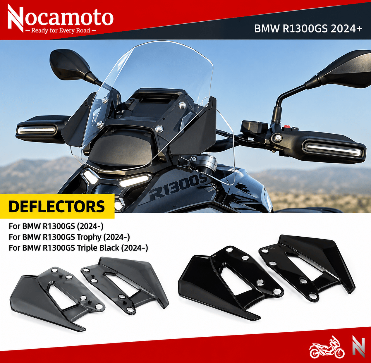 BMW R1300GS Ön Rüzgar Deflektörü Saptırıcı Set | NocamotoBMW R1300GS Ön Rüzgar Deflektörü 