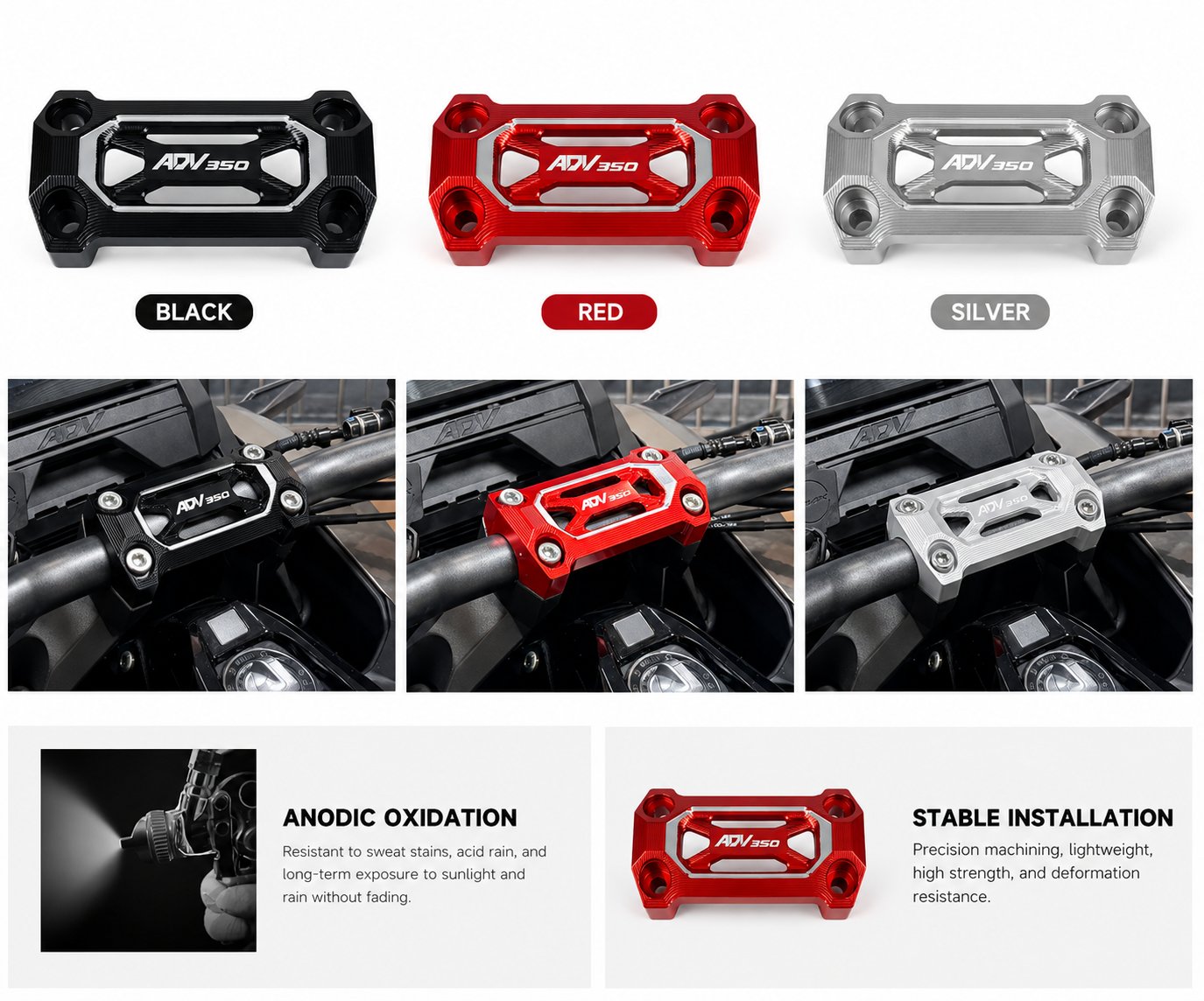 Honda ADV 350 Gidon Tutucu CNC Alüminyum | NocamotoHONDA ADV350 Gidon Tutucu CNC Aluminyum 