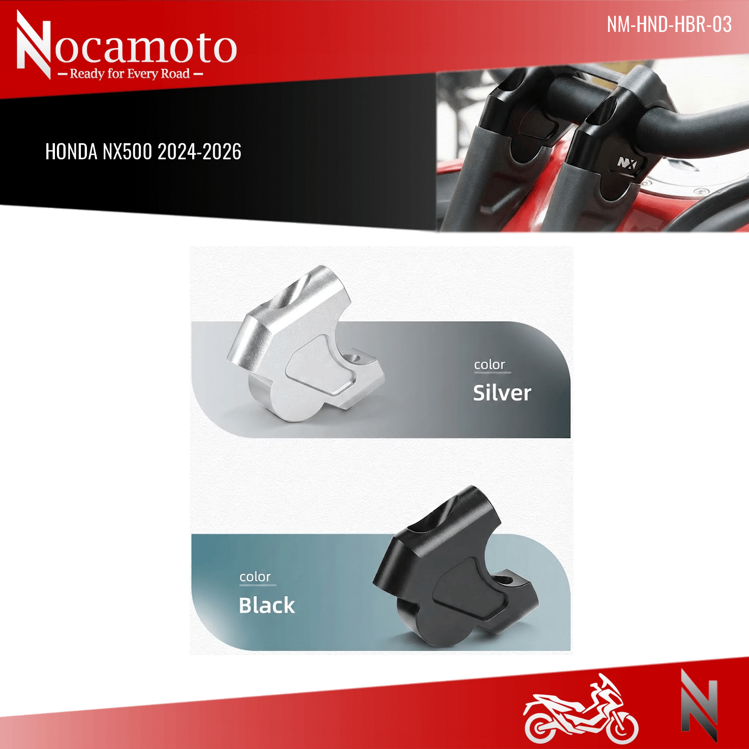 Honda NX500 Gidon Yükseltme Aparatı CNC Alüminyum | Nocamoto | NishevHONDA NX500 Gidon Yükseltici CNC Aluminyum