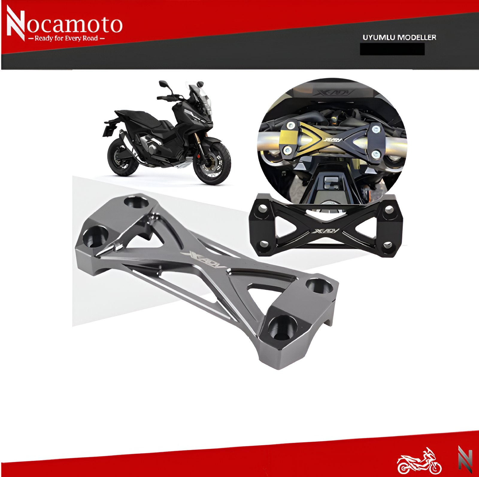 Honda X-ADV 750 Gidon Tutucu CNC Alüminyum | NocamotoHONDA X-ADV750 Gidon Tutucu CNC Aluminyum 