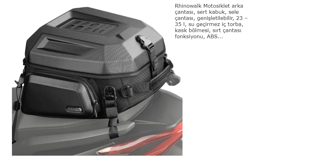 Rhinowalk MFT2310BK Genişletilebilir Arka Çanta (23L-35L) | NocamotoRhinowalk MFT2310BK ABS Sert Kabuklu Genişletilebilir Arka Çanta 23L-35L