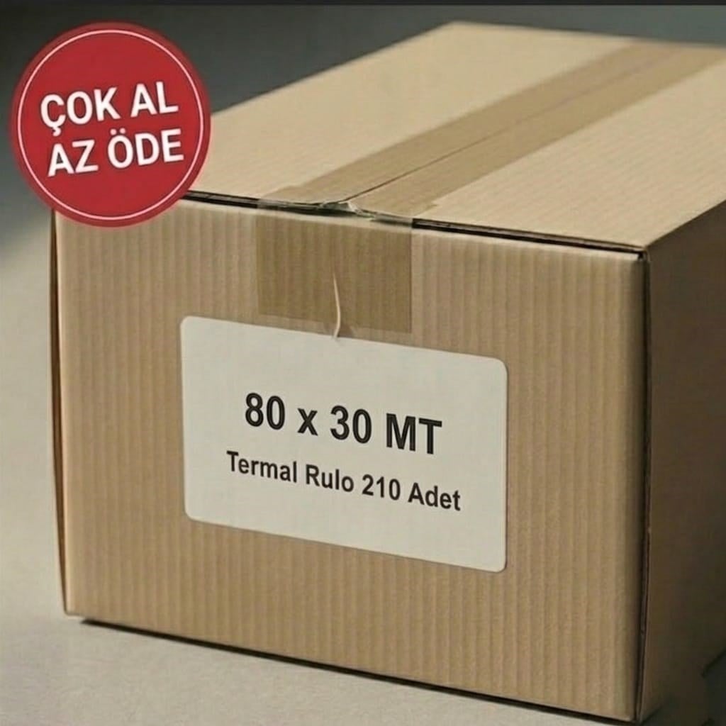 Yazarkasa / Termal Adisyon Fişi Pos Rulosu 80 MM x 30 MT 210 Adet - 1 Koli