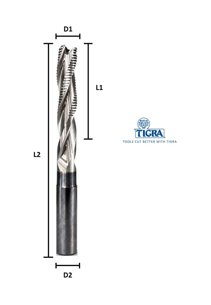 T03F-CR ELMAS KARBÜR FREZE KABA TALAŞ Z:2