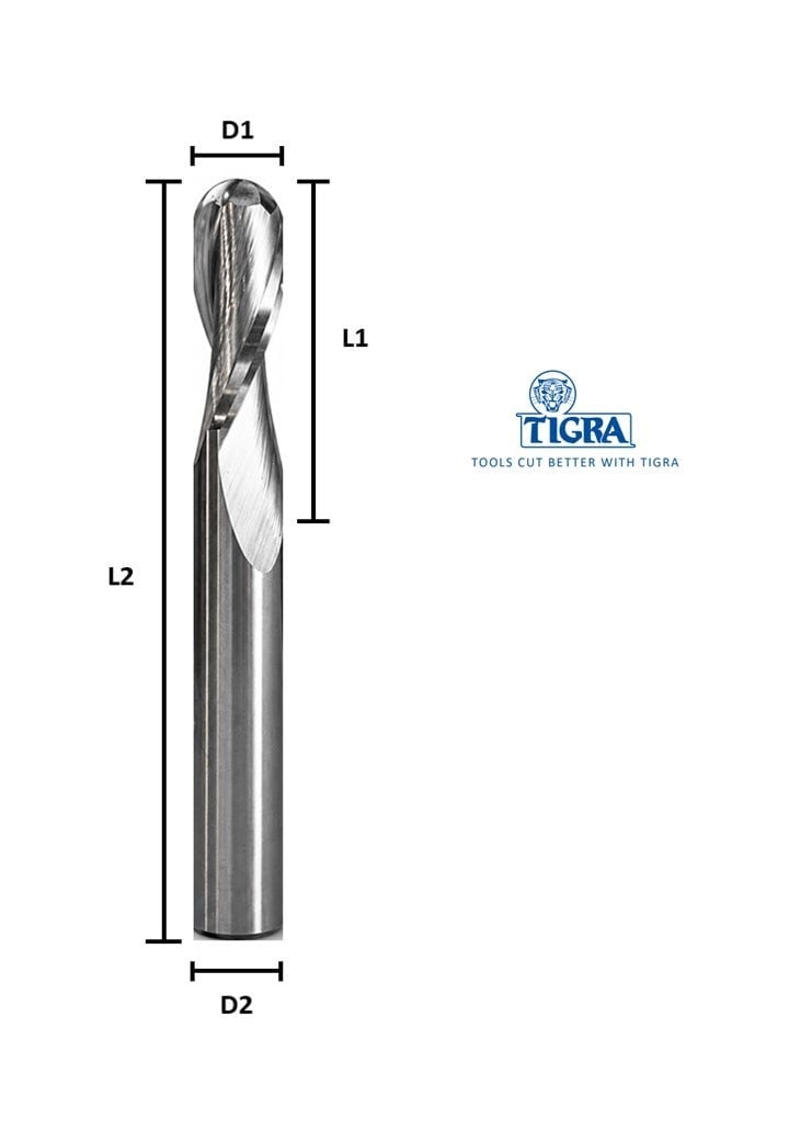 T03F-CR ELMAS KARBÜR FREZE KÜRE Z:2