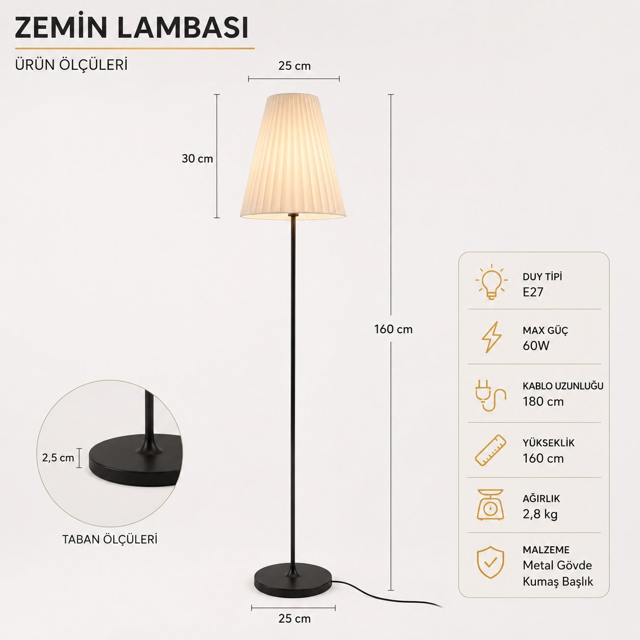 Anatoli̇a Şik Tarzda Salon Oturma Odasi Lambader – Salon Aydınlatması 200 CM