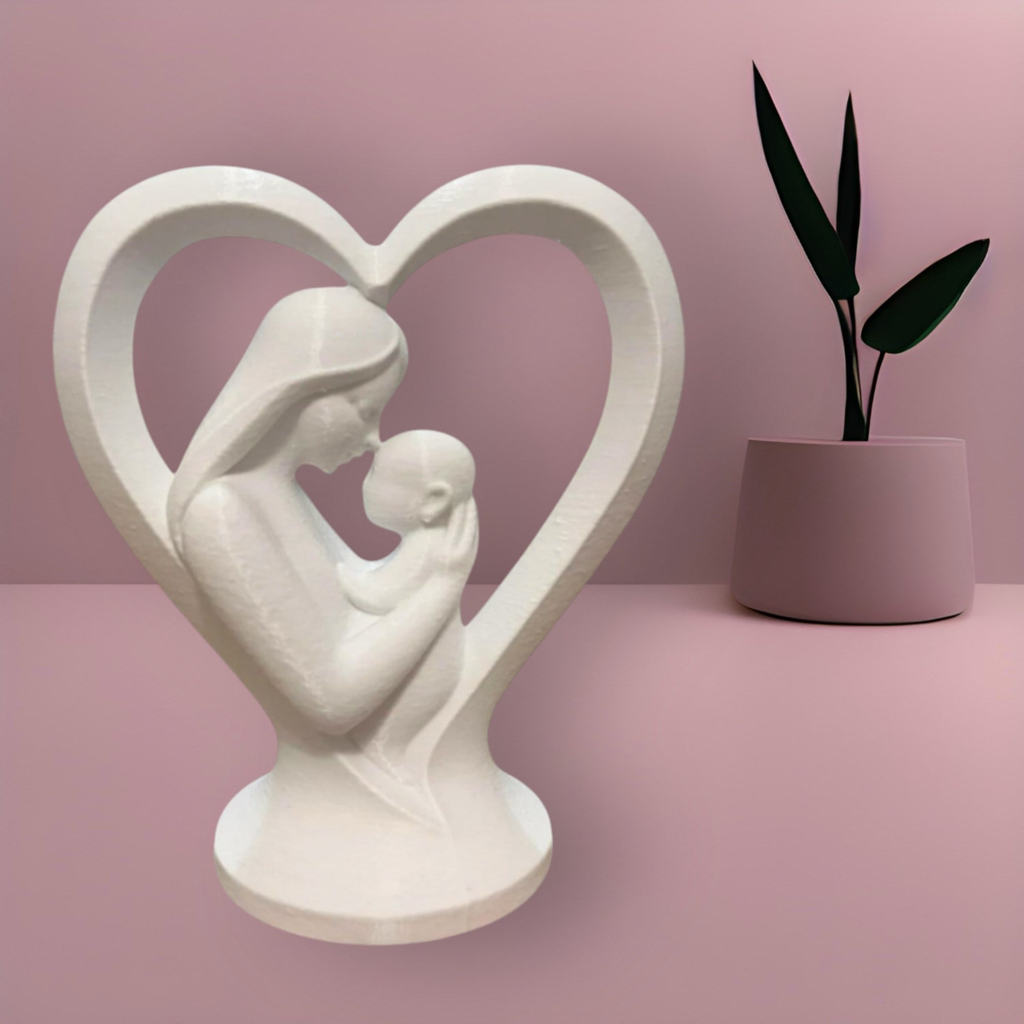 Anne Bebk Dekorati̇f Salon Oturma Odasi Biblo – Salon ve Ofis İçin Dekoratif Ürün 20 CM Beyaz