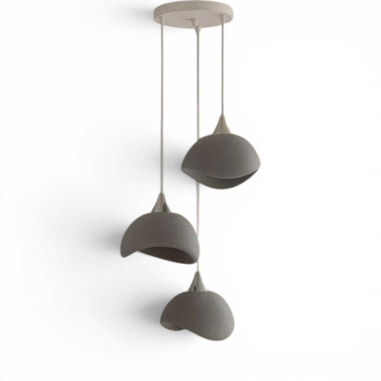 Beton Görünümlü İskandi̇nav Tarzi Salon Oturma Odası 3'lü Avize 32 X 70 CM Gri