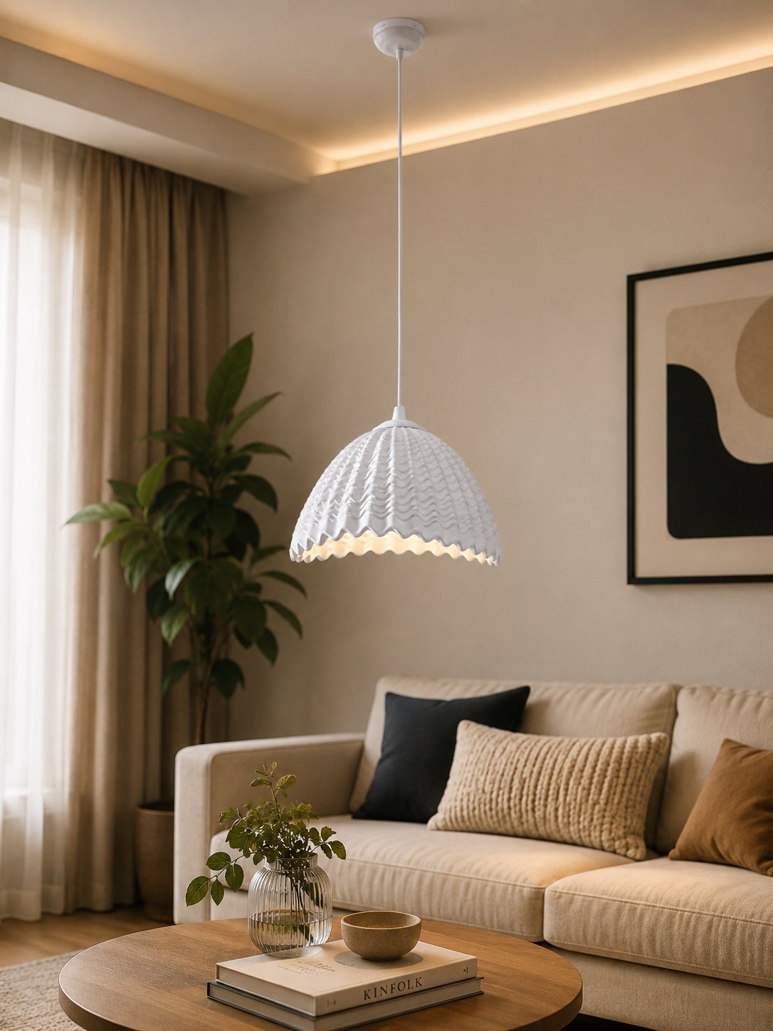 Dalga Desenli Sarkıt Avize – Modern Dekoratif Tavan Aydınlatması