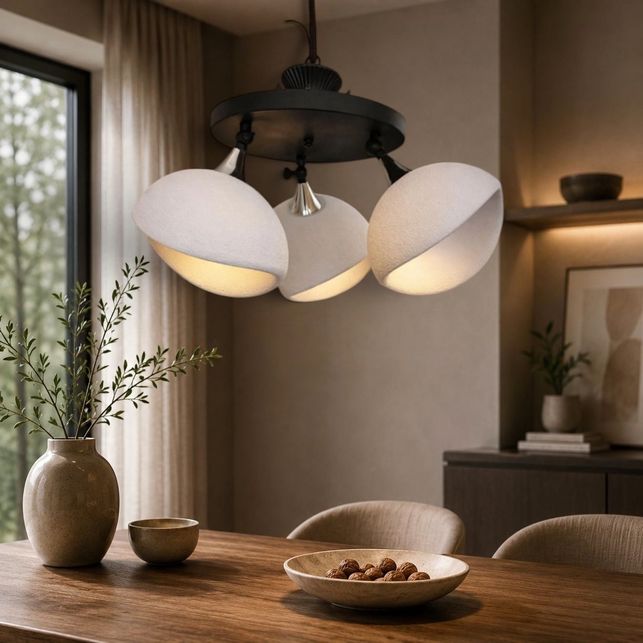 İskandi̇nav Esi̇nti̇si̇ 360Derece Dönebi̇len Beton Avi̇ze Avize – Salon Aydınlatması 50 CM