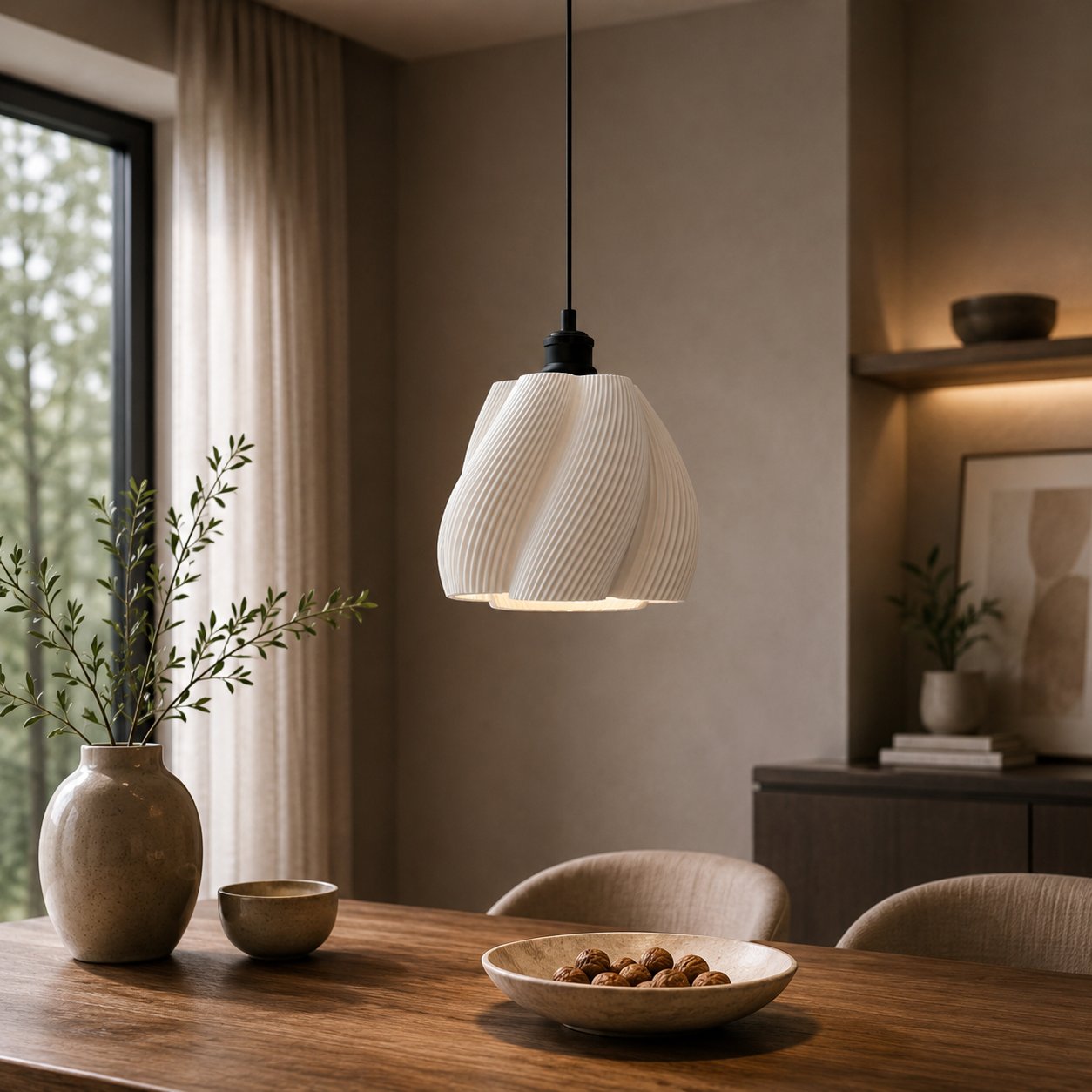 İskandi̇nav Luminaura Tekli Beyaz Sarkıt Avize – Salon ve Oturma Odası Aydınlatması 23 X 18 CM Beyaz
