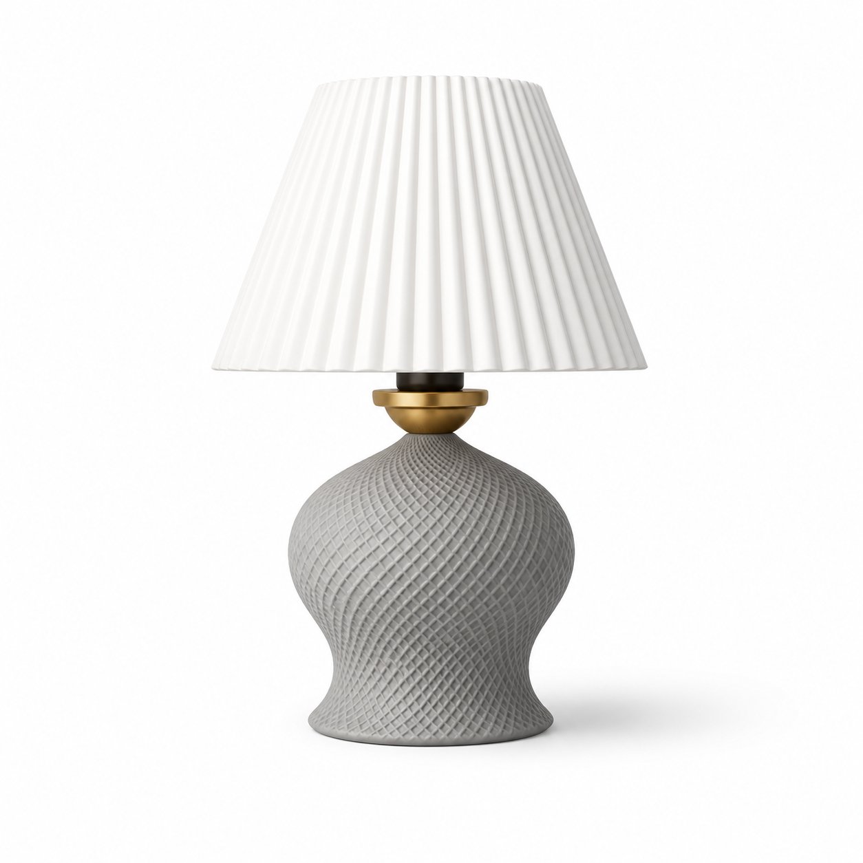 Luxury Tasarımlı Abajur – Yatak Odası ve Çocuk Odası İçin Dekoratif Aydınlatma 31x45 CM Alt Gri
