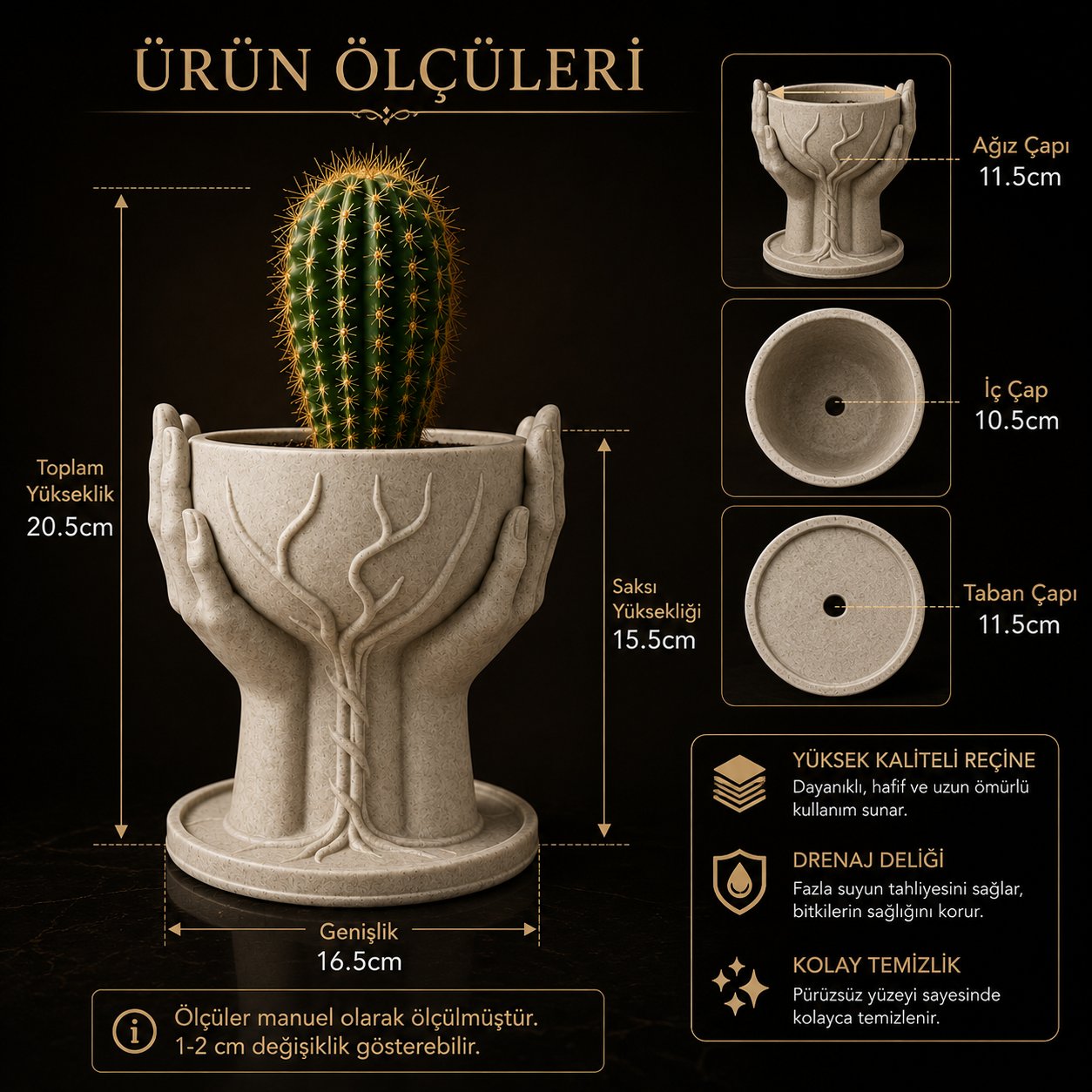 Mermer Desenli̇ Hand Of Tree Vazo 