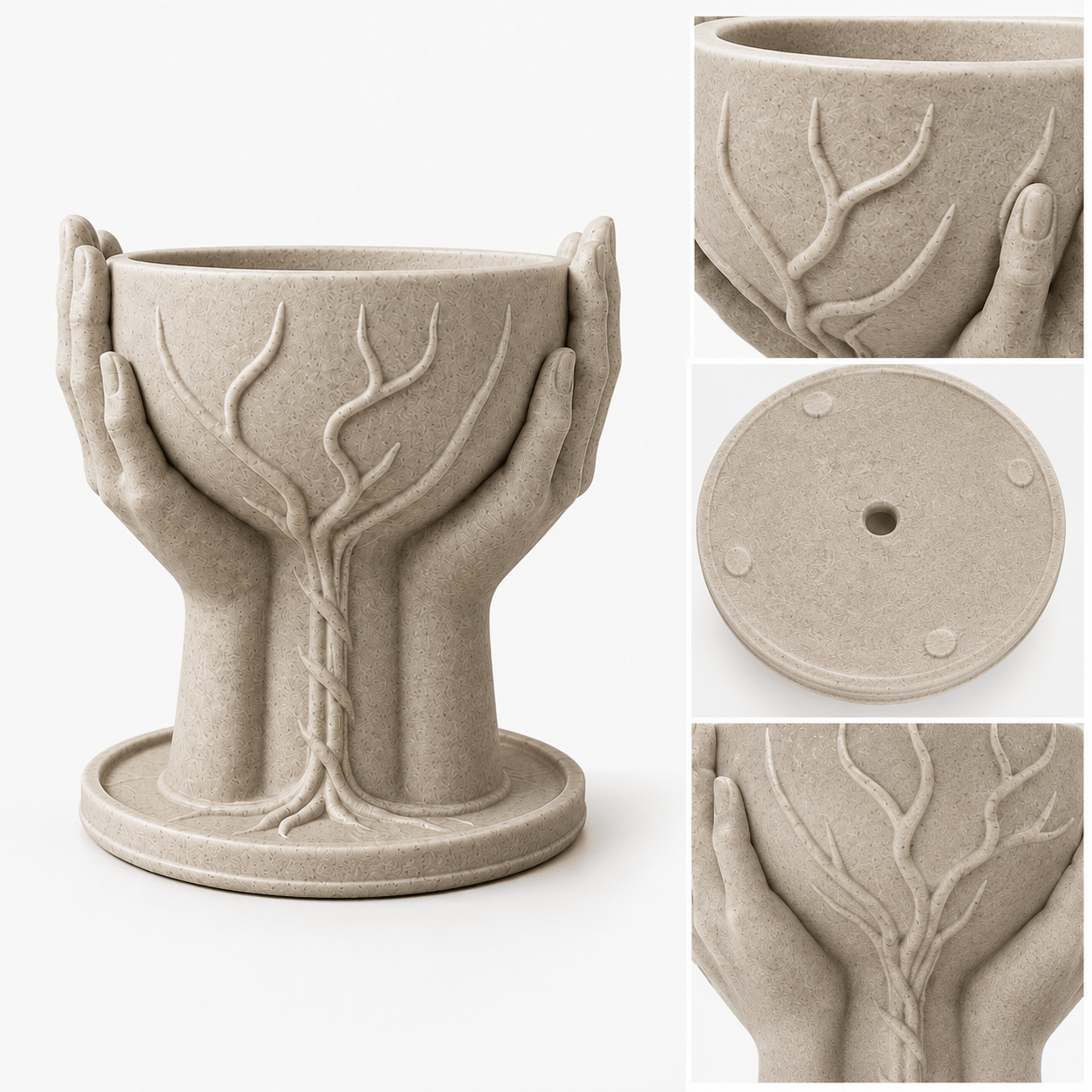 Mermer Desenli̇ Hand Of Tree Vazo 