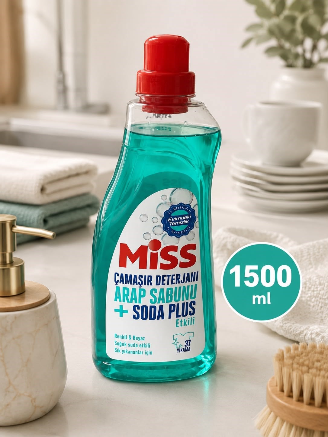 Miss Arap Sabunlu + Soda Plus Sıvı Çamaşır Deterjanı 1500 ml – 37 Yıkama