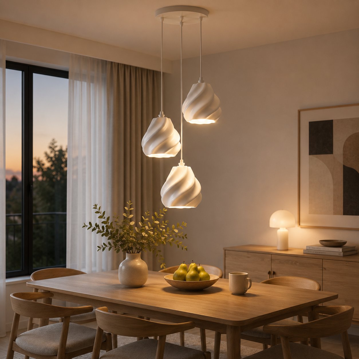 Pumpki̇n Salon Oturma Odasi Üçlü Sarkıt Avize – Salon Aydınlatması 70 CM