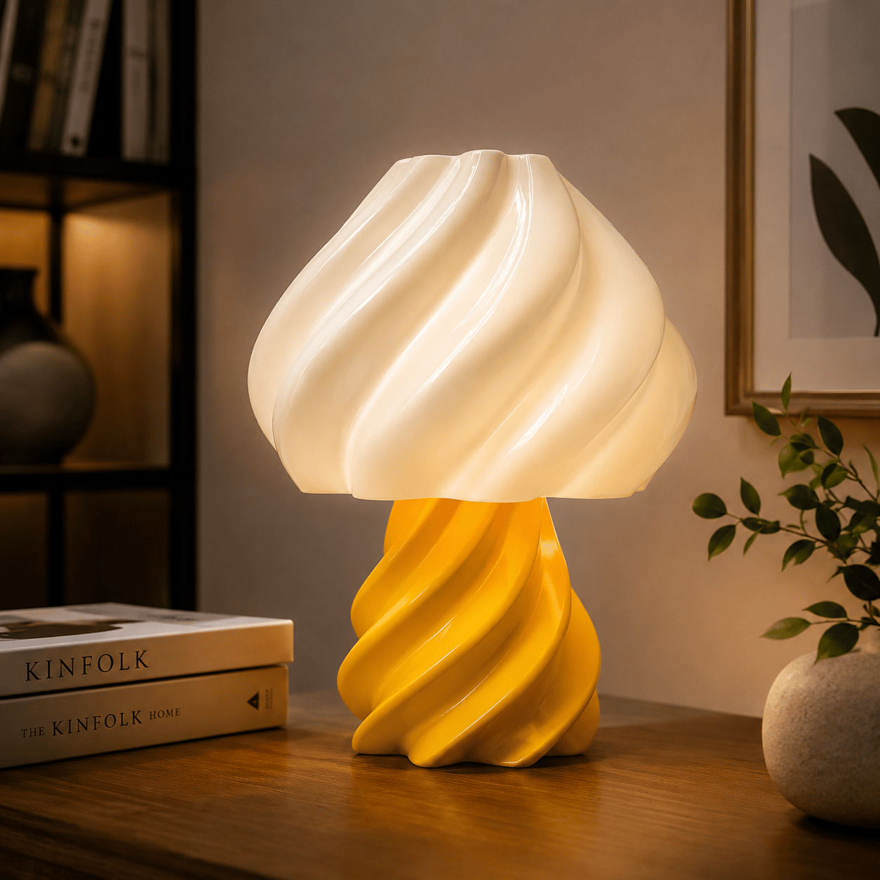 Pumpkin Abajur Yatak Odası Çocuk Odası Aydınlatması 22 CM Sarı