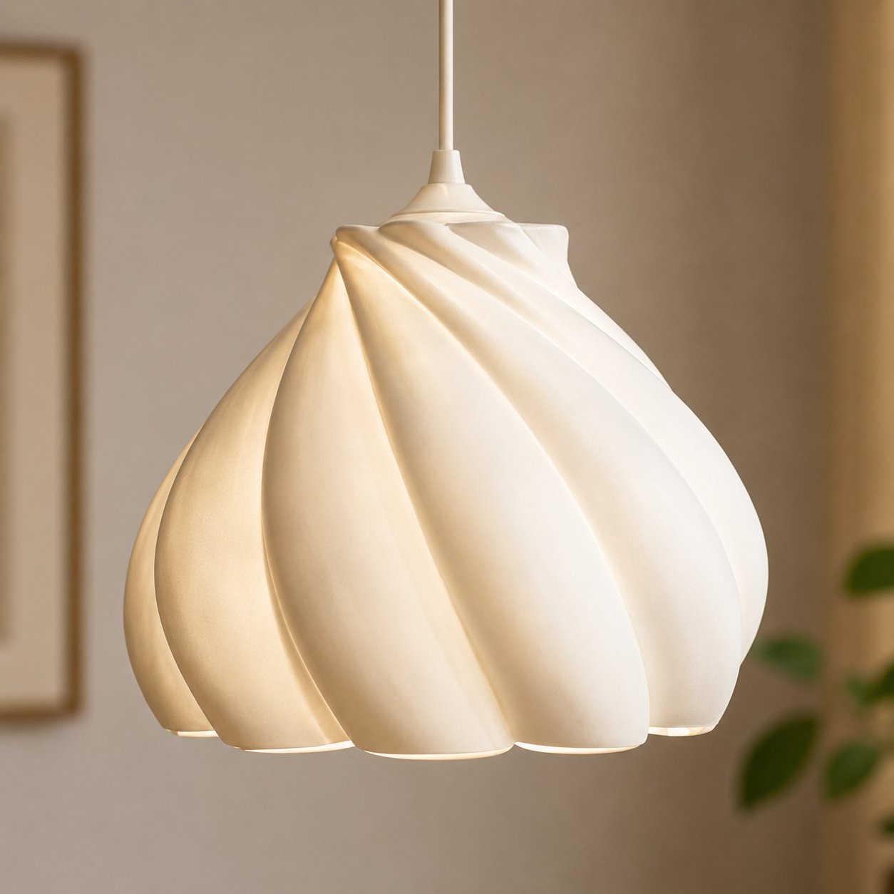 Pumpkin Tekli Avize Yatak Odası Mutfak Sarkıt Avize – Salon ve Oturma Odası Aydınlatması 70CM Beyaz