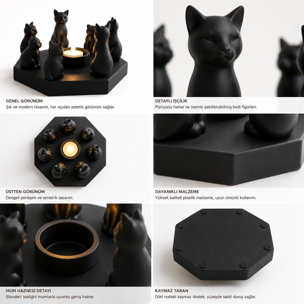 Ri̇tüel Kedi̇ Mumluk Bi̇blo Plasti̇k 20 CM Siyah