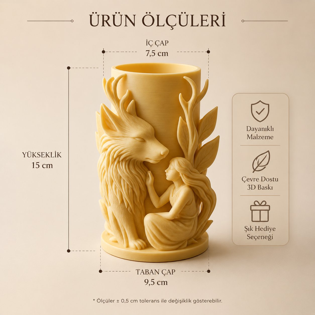 Still Vazo 3D Renk Stokğa Göre Gönderilecektir 15 CM