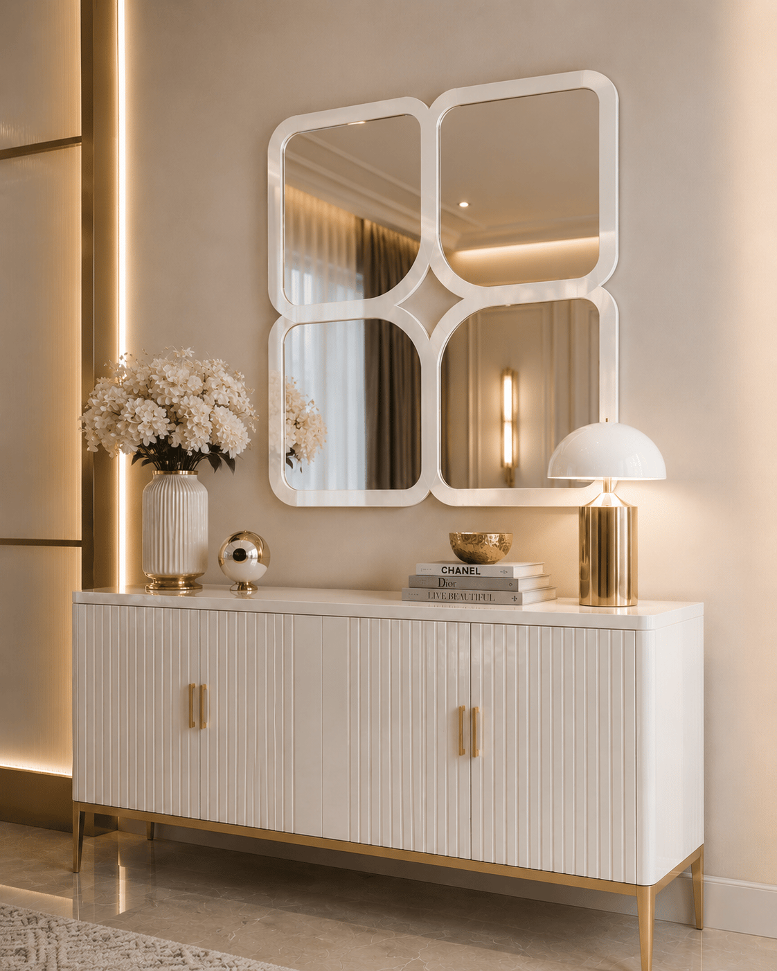 WHITE PEARLS DRESUAR AYNASI