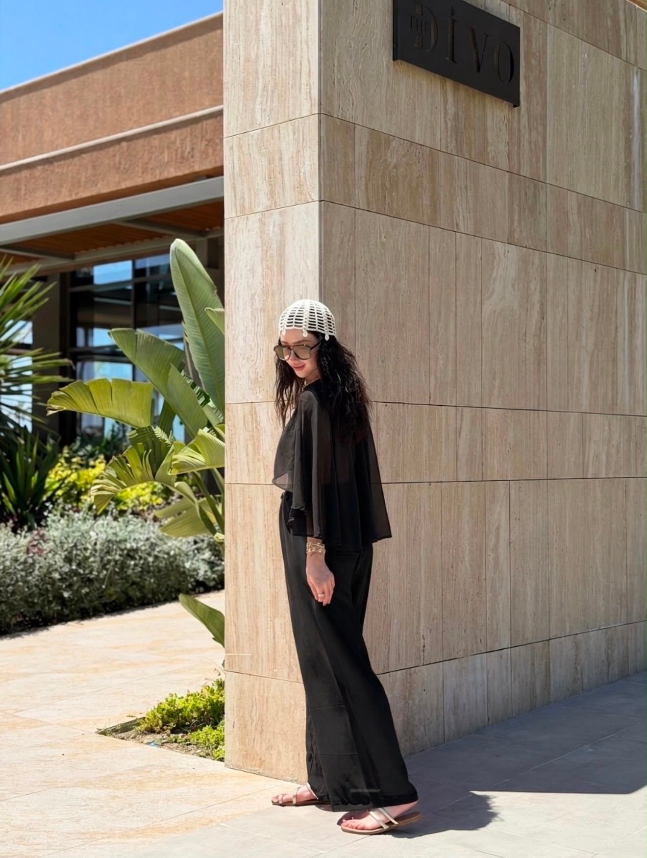 SİYAH ŞİFON BEACHWEAR TAKIM