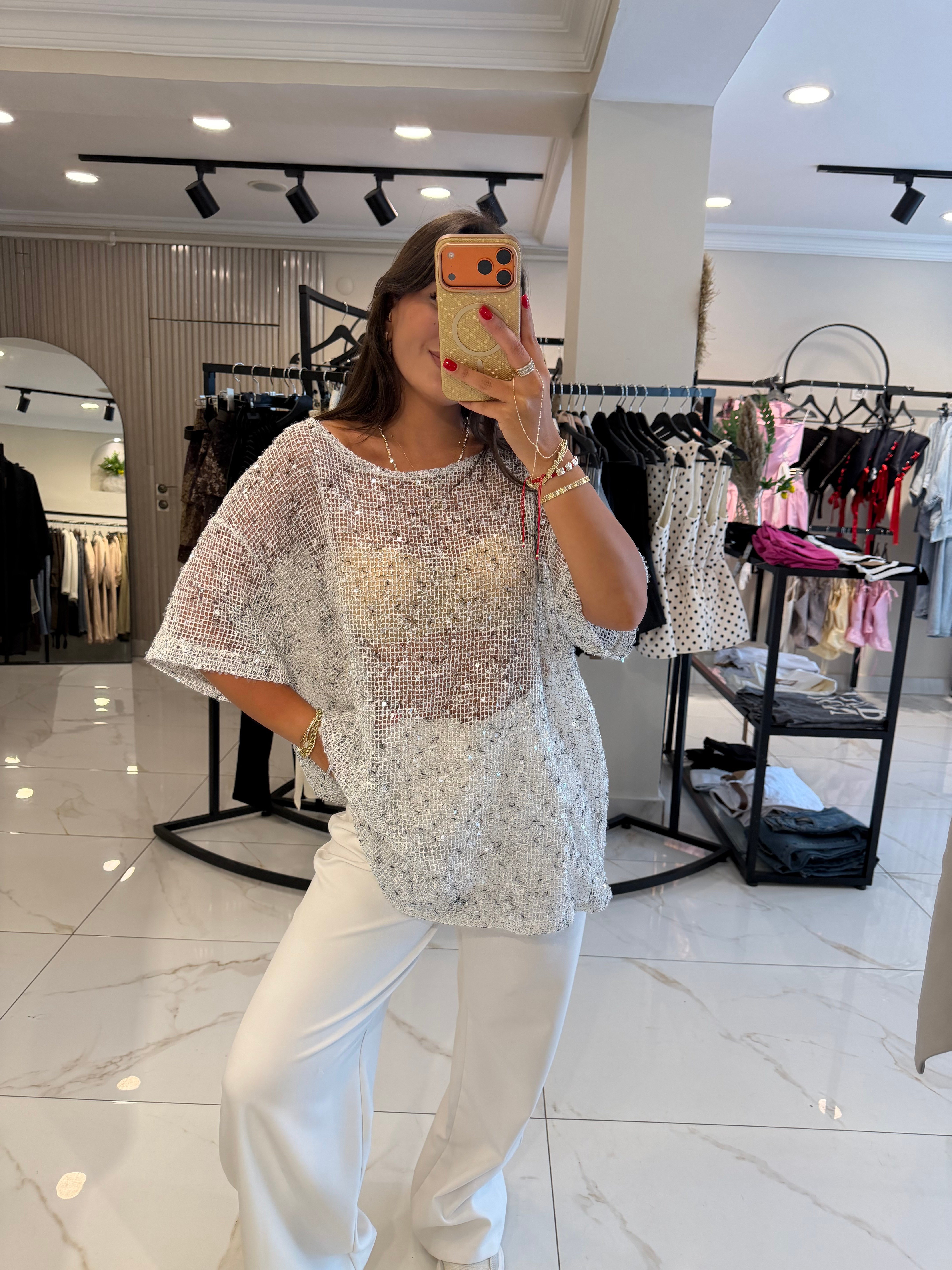 ZR GRİ PULLU BLUZ