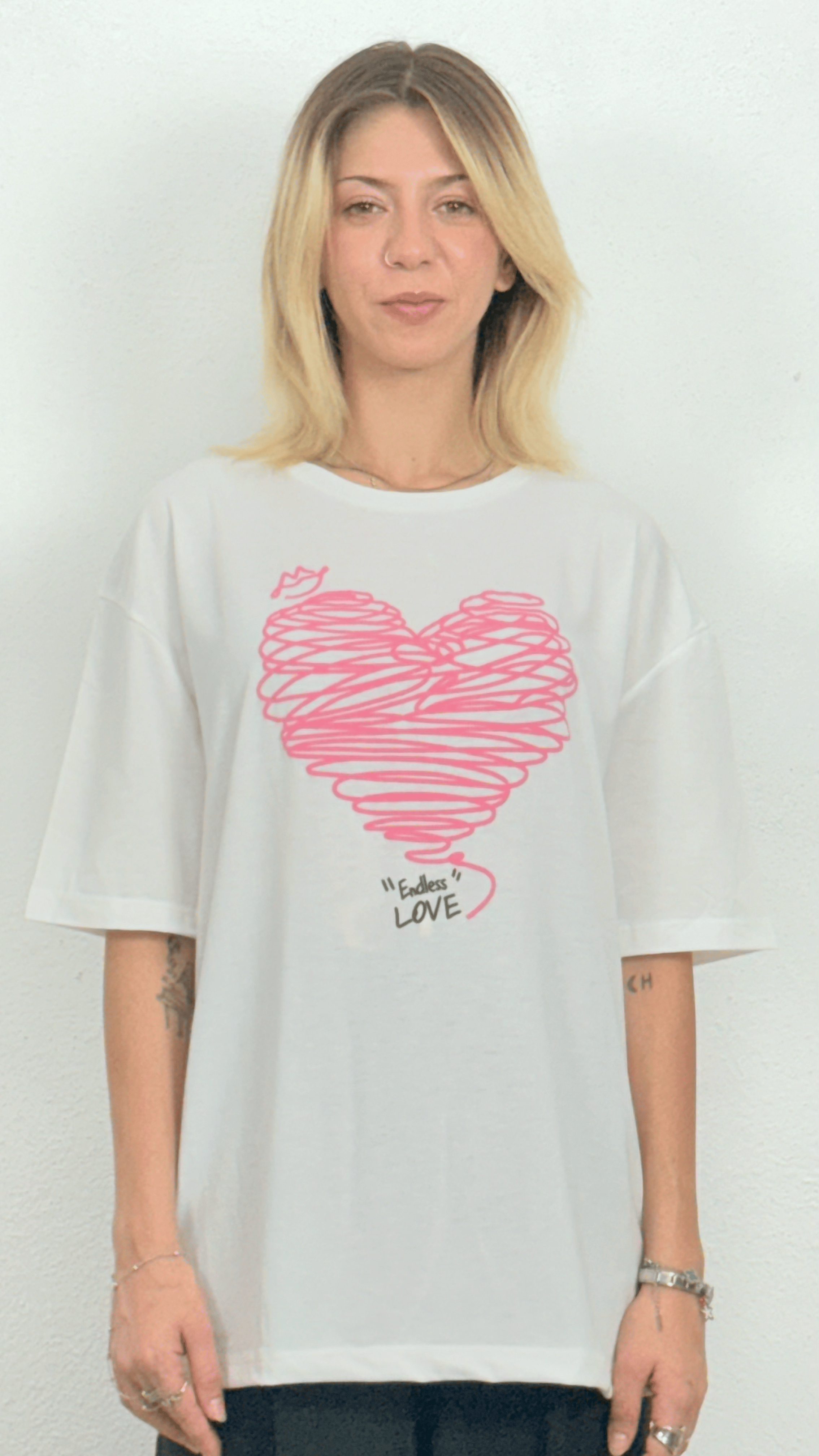 Kalp Baskılı T-Shirt