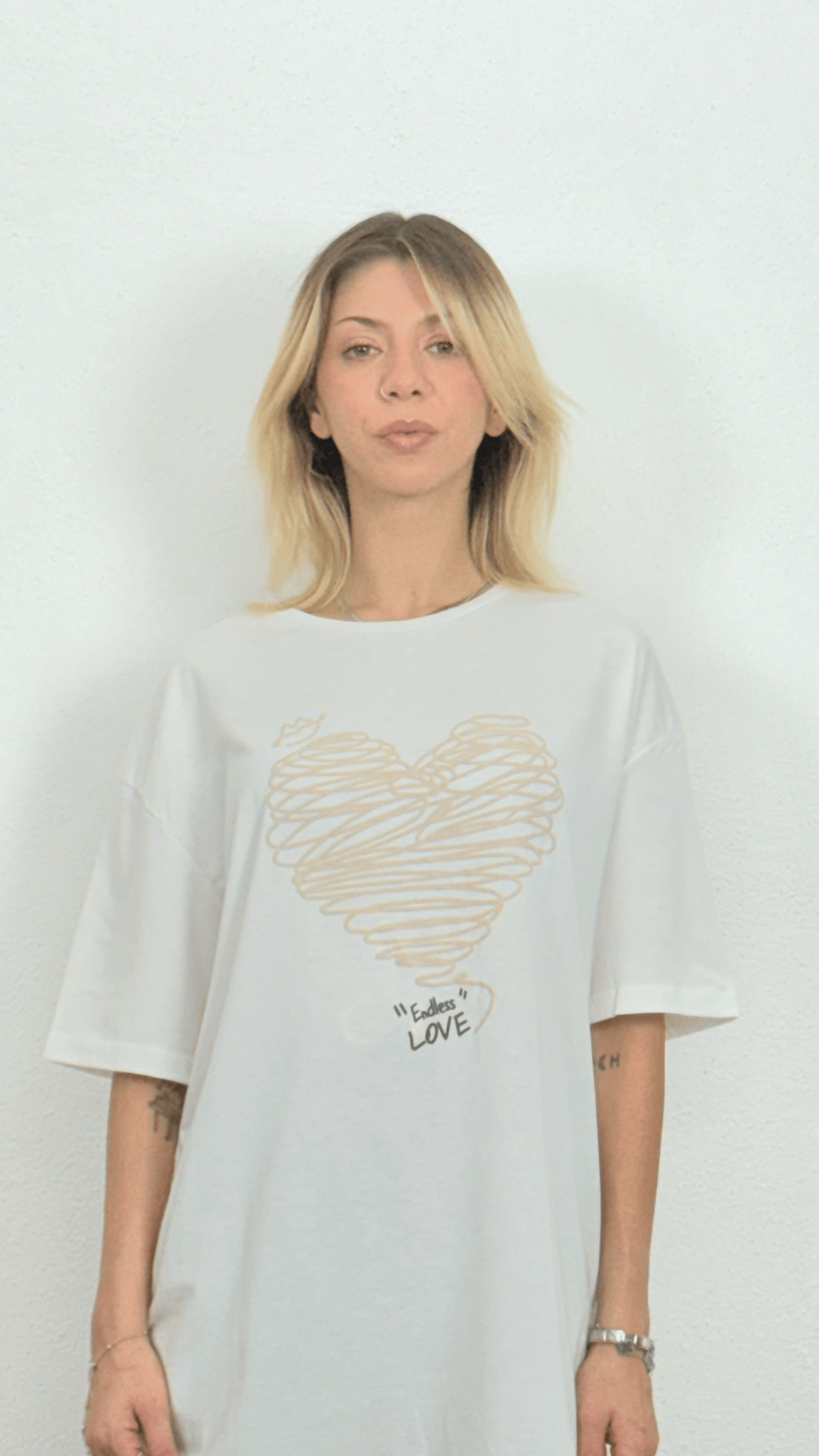 Kalp Baskılı T-Shirt
