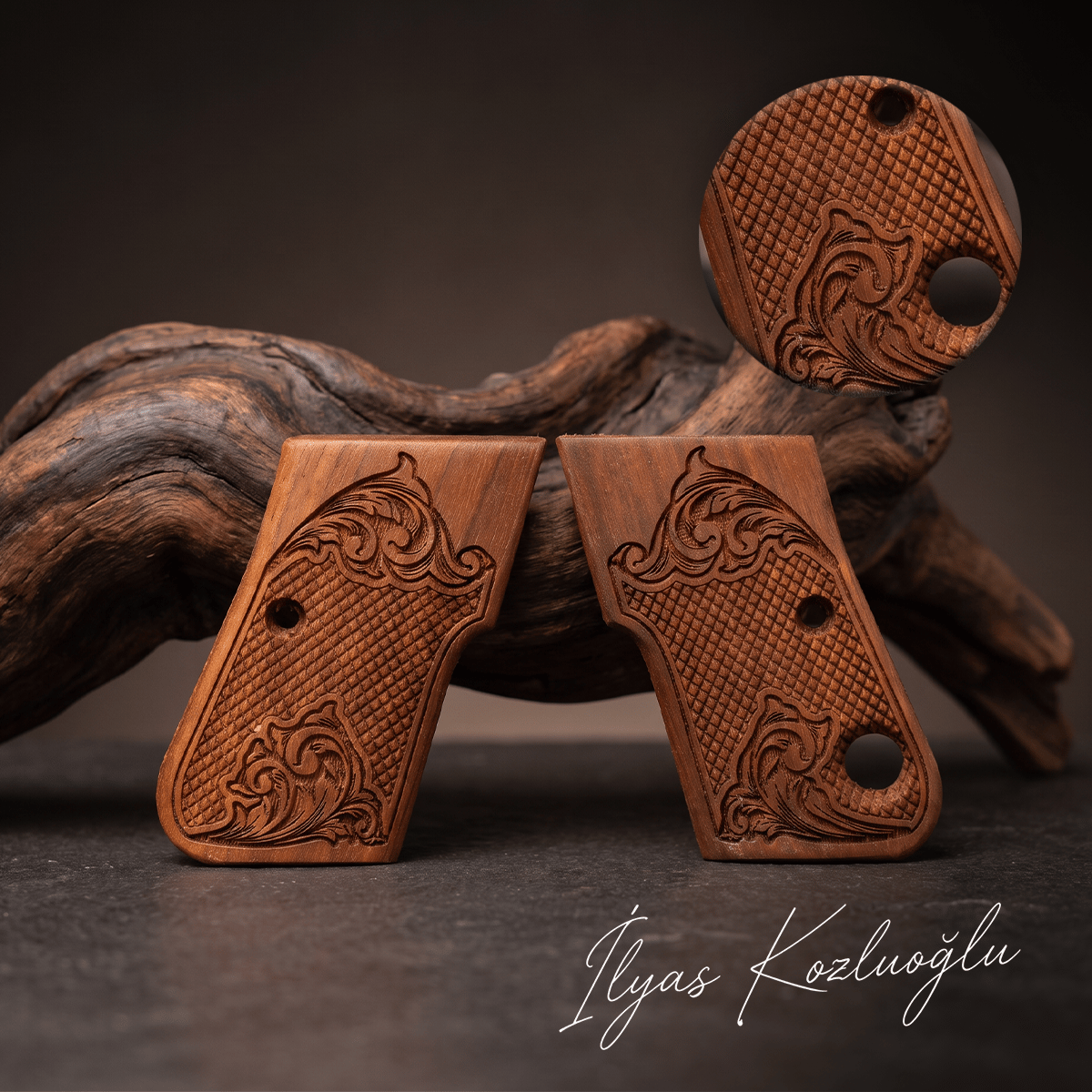 Beretta Mod 950 Ceviz Kabza Tam Yüzey Desenli Logosuz