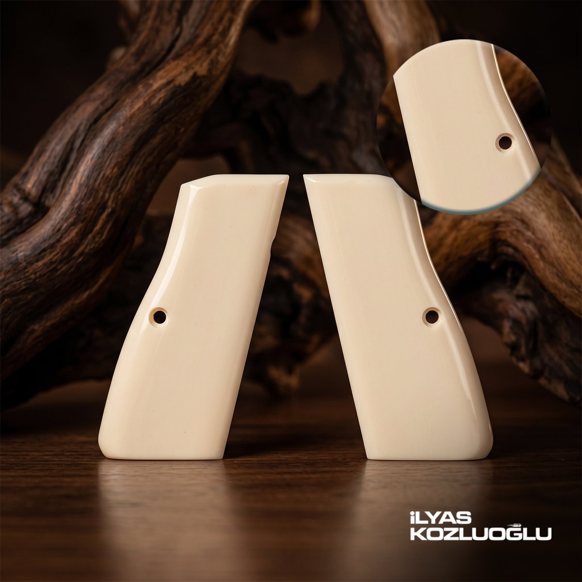Browning MK3 Fildişi Renk Pleksi Kabza Yüzey Desensiz