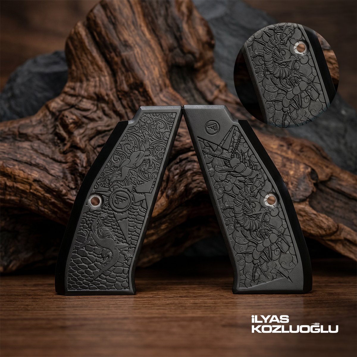 CZ 75 B & CZ Shadow 2 Uyumlu Alüminyum Kabza Tam Yüzey Özel Tasarımlı CZ Logolu