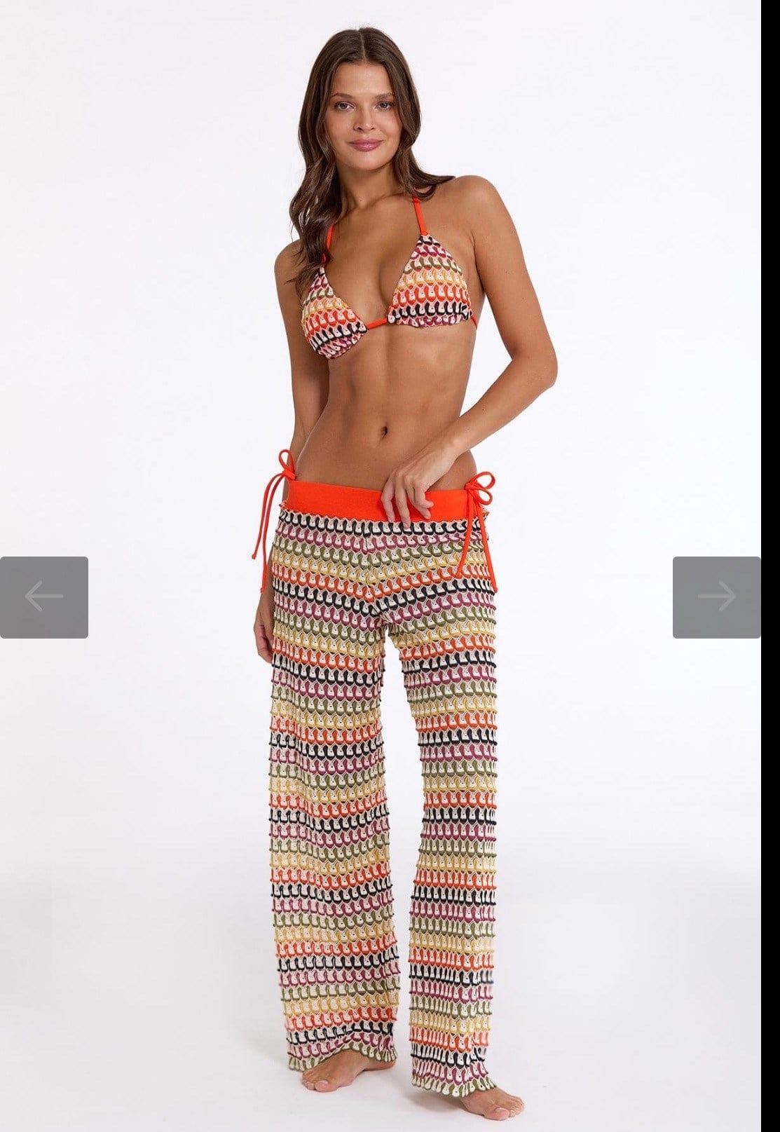 Örgü Model Triko Pantolon Turuncu