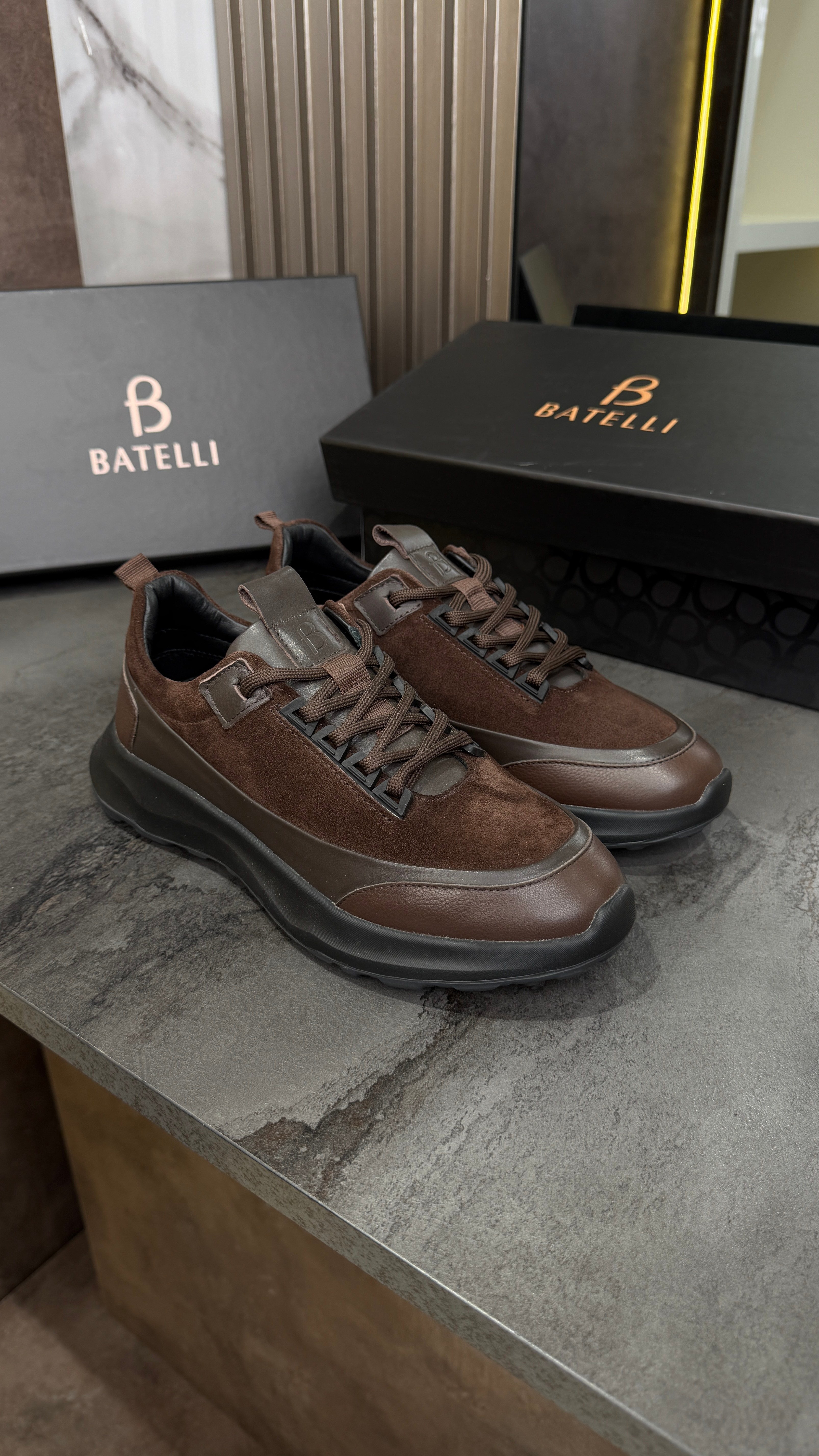 Bormio Süet Detaylı Sneaker | Kahve