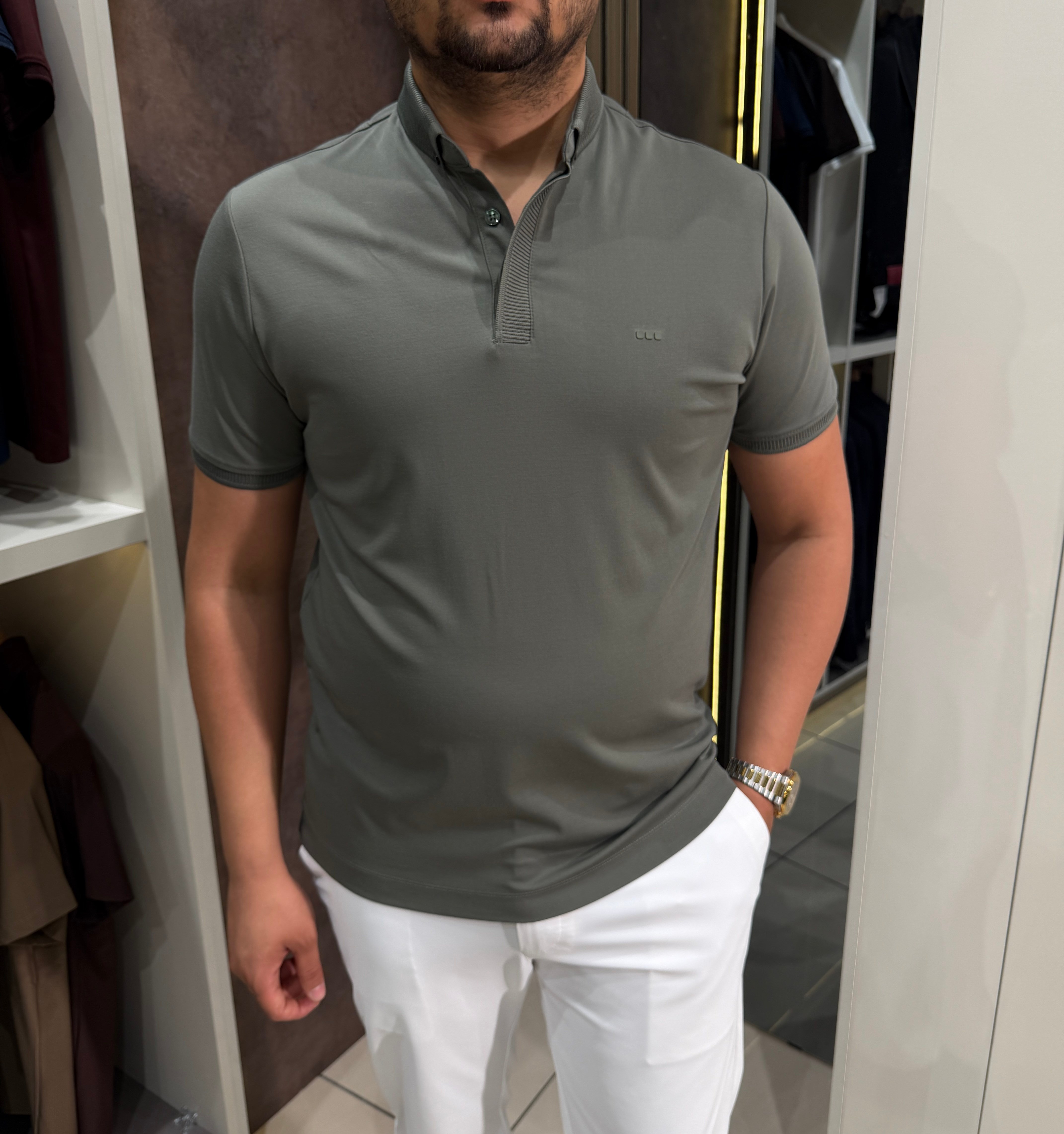 Dry Touch Polo Yaka T-shirt | Açık Haki