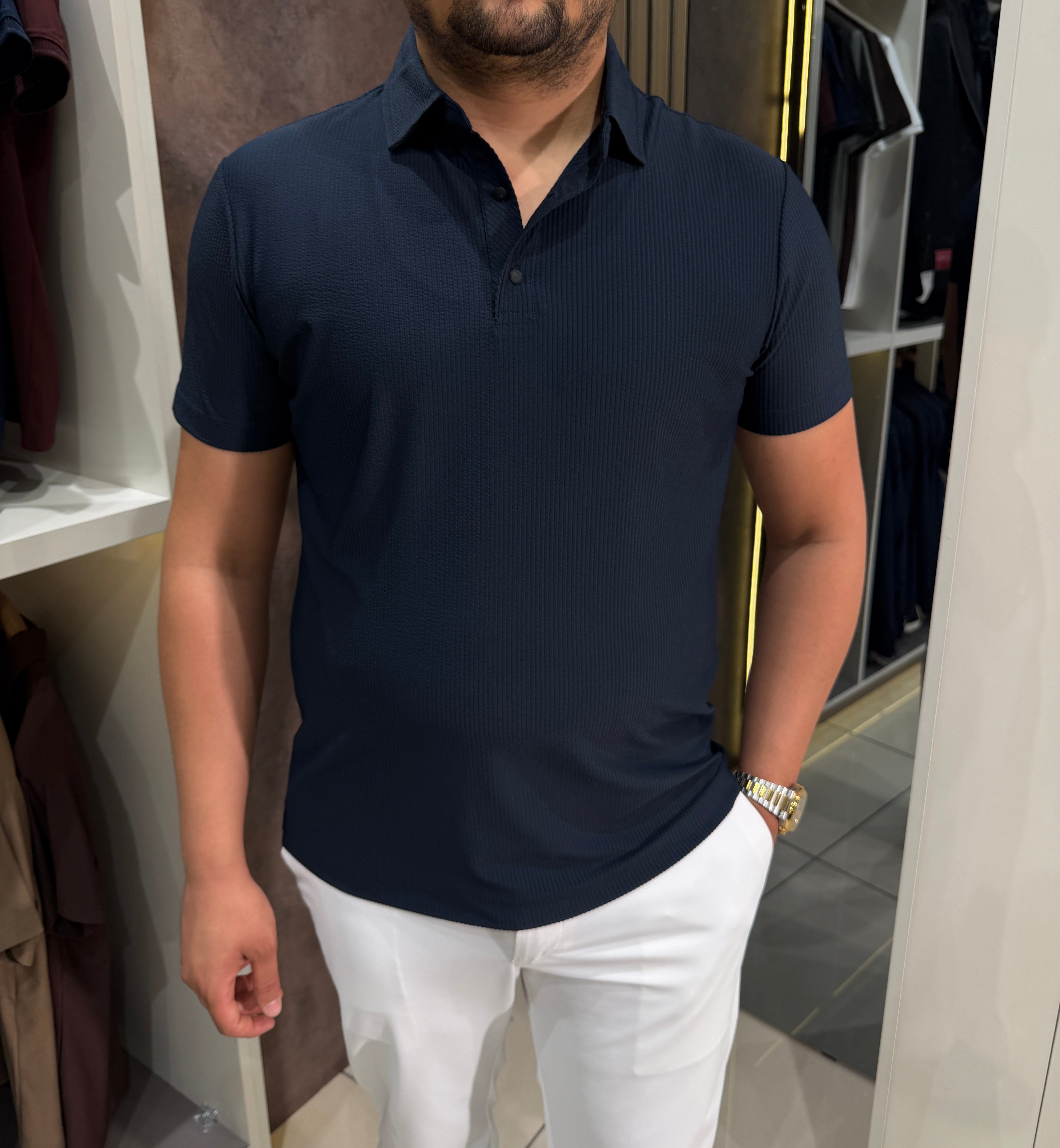 Fitilli Polo Yaka T-shirt | Lacivert