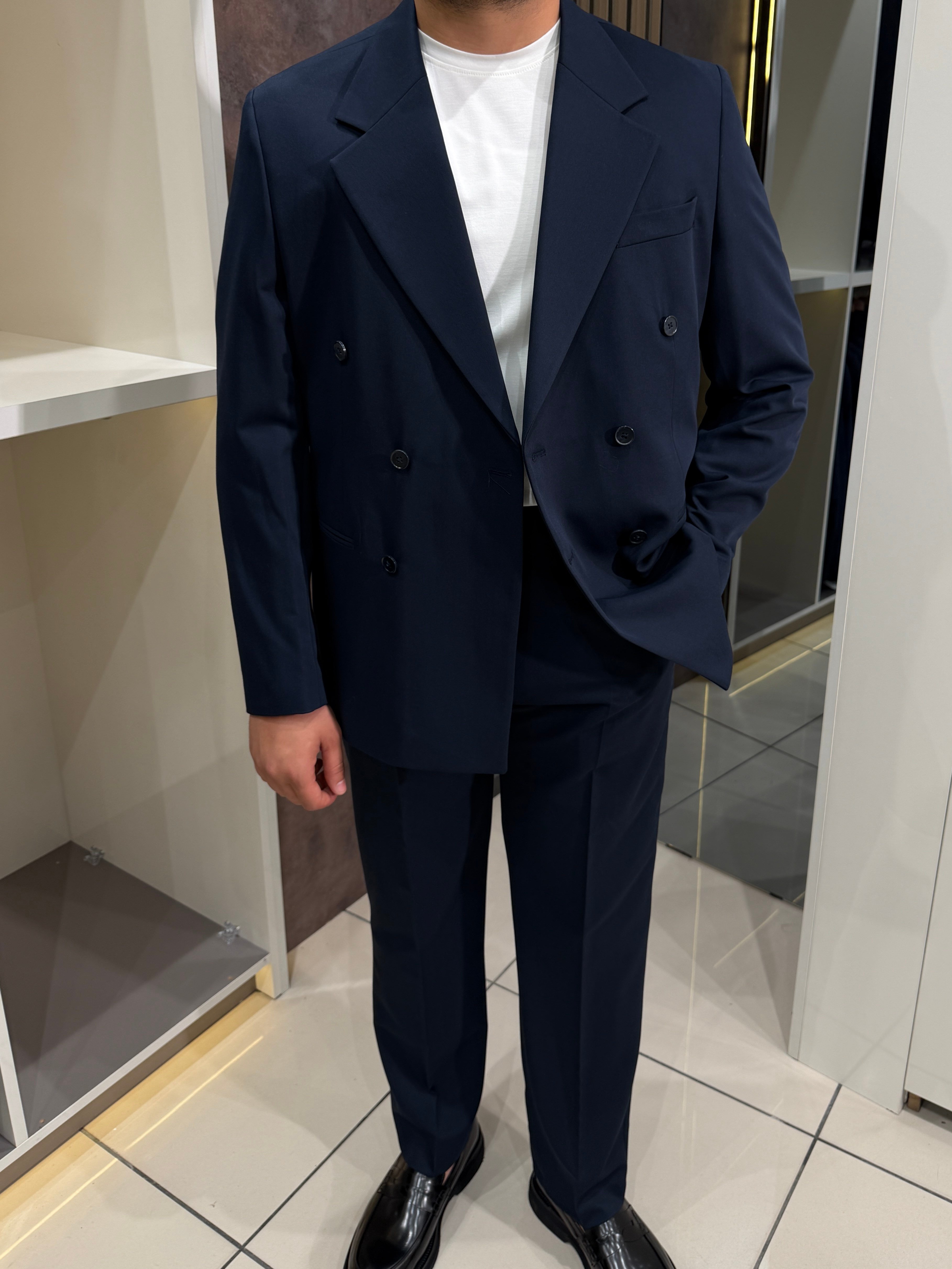 Loose Fit Kruvaze Takım | Lacivert