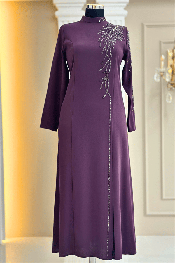 Amine Hüma Elisa Abiye Elbise Violet