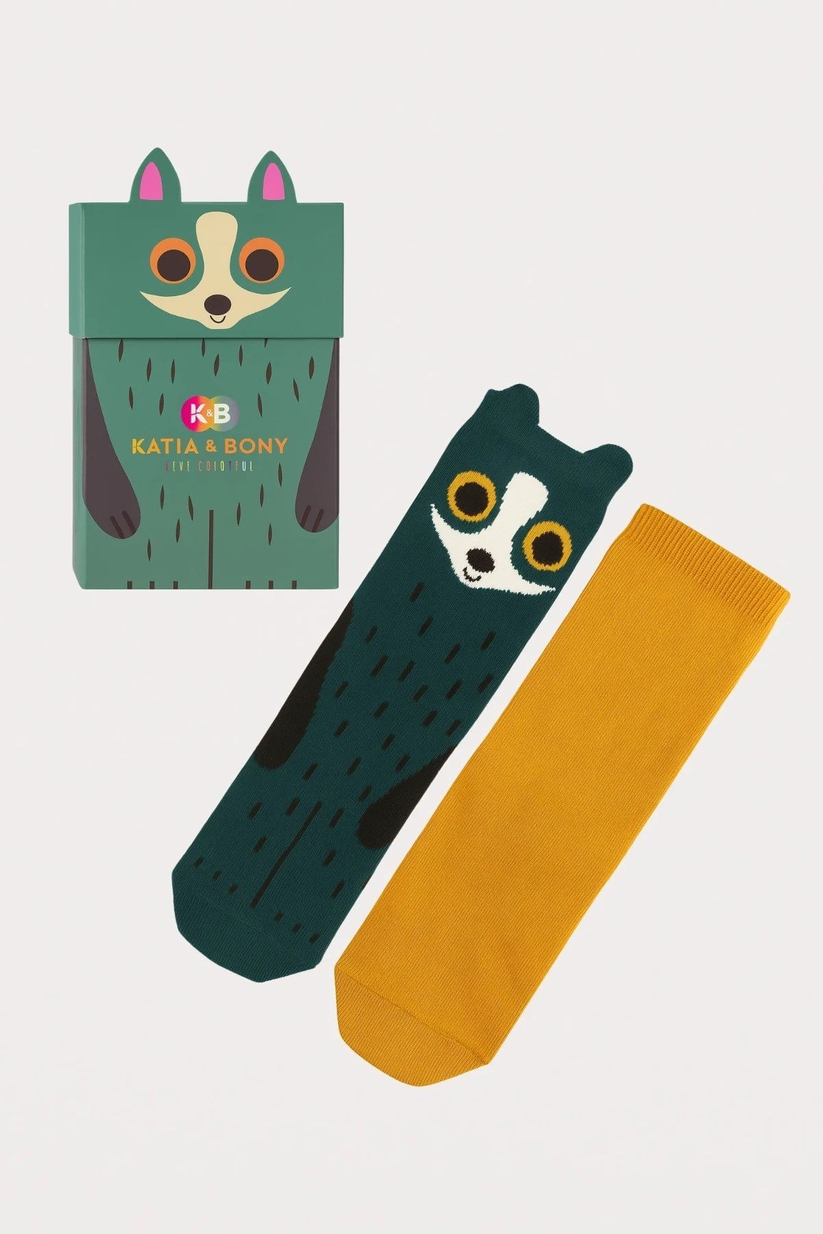 KATIA&BONY Erkek Çocuk Rakun Desenli 2'li Kutulu Çorap