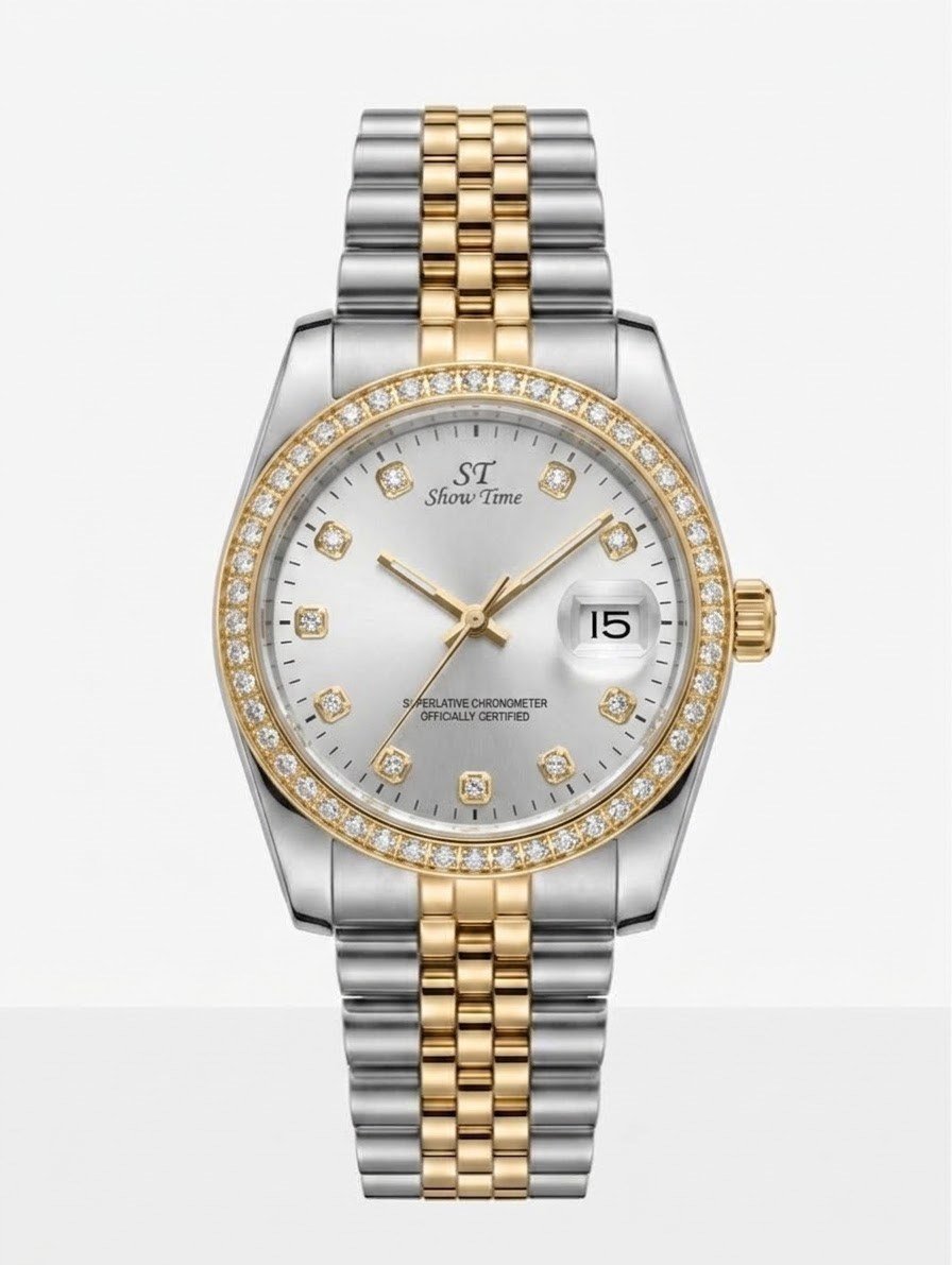 SHOWTİME 36MM Taşlı Bayan King Sarı Beyaz ST661