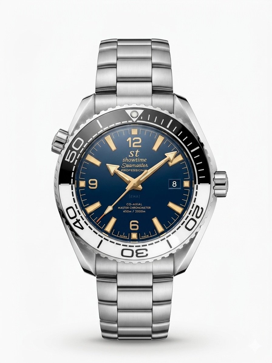 SHOWTIME ERKEK OMGA MODEL SAAT | SİYAH-BEYAZ ST401