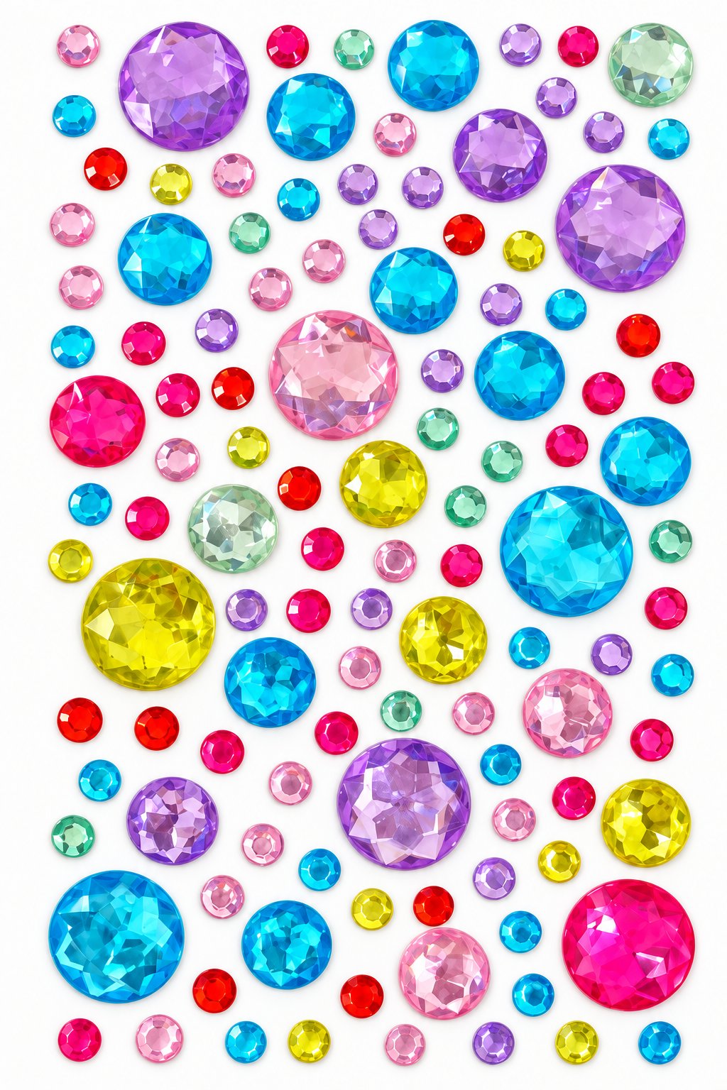 Renkli Taş Rhinestone Sticker – Yapışkanlı Saç, Yüz, Tırnak, Vücut ve Süs Taşı