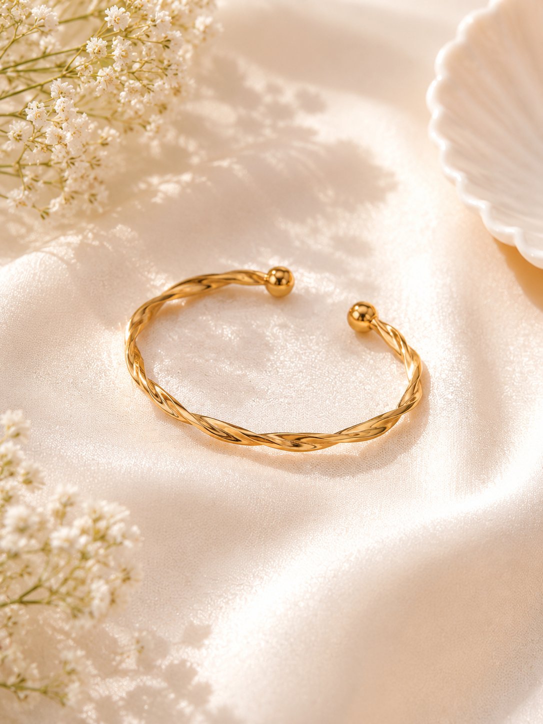 Twist Gold Açık Uçlu Bileklik