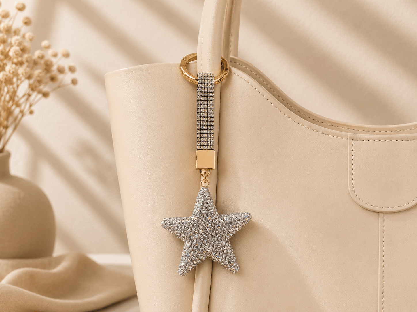 Yıldız Taşlı Luxury Çanta Charmı – Silver Kristal Bag Charm