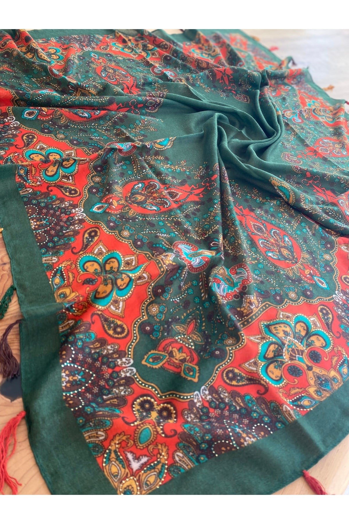 Etnik 110 x 110 cm Pareo Eşarp Şal Paisley 1757089