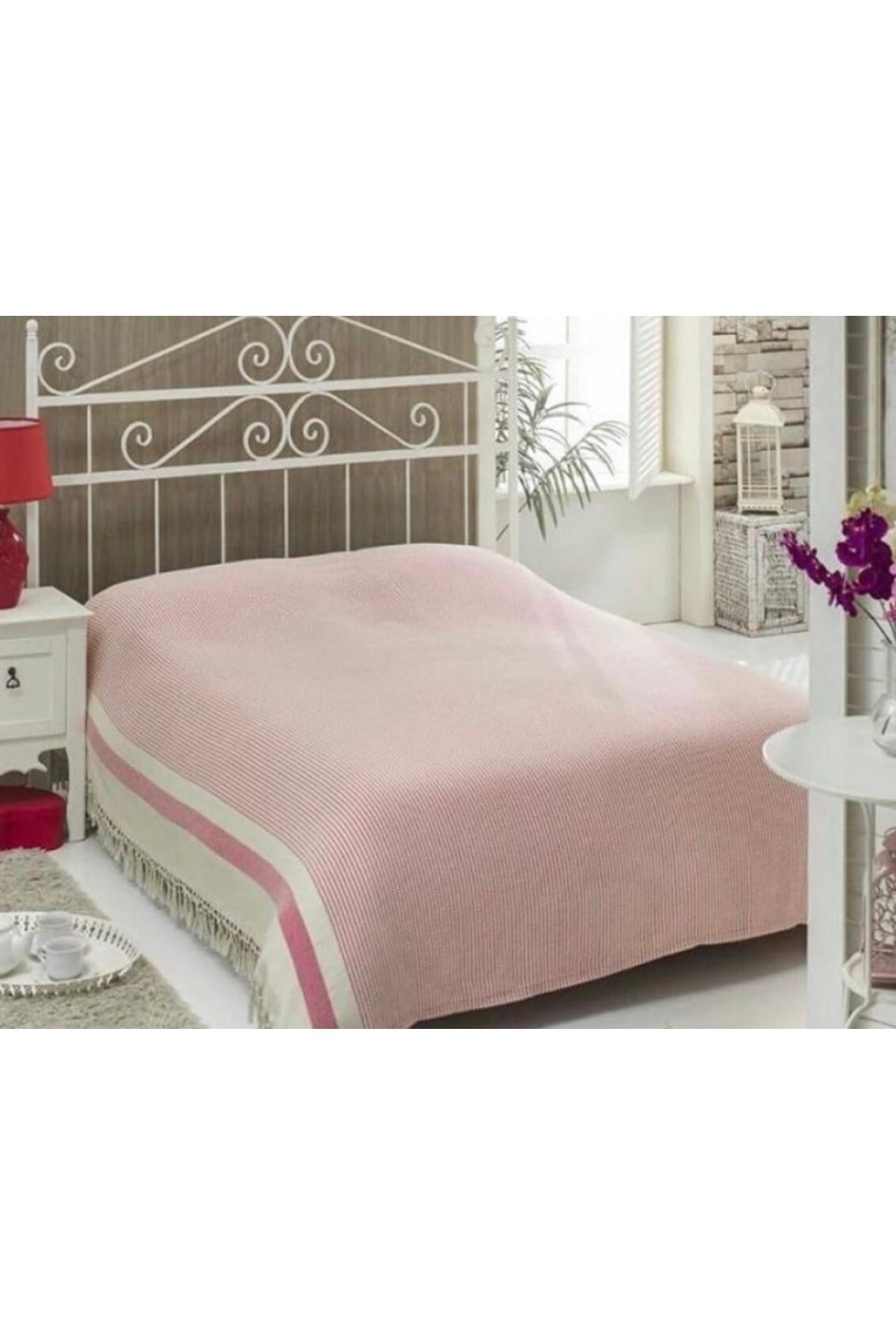 Home's Naturel Bambu Çift Kişilik Pike Koltuk Şalı