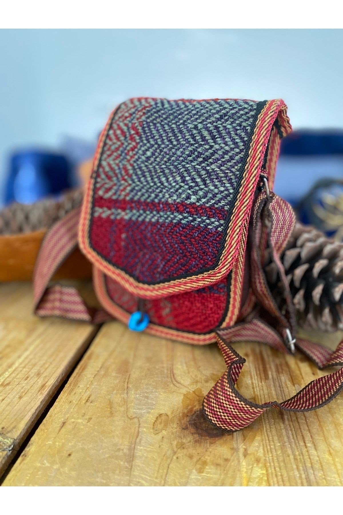 Iran Işi El Yapımı Çok Renkli Günlük Bohem Kilim Küçük Çanta