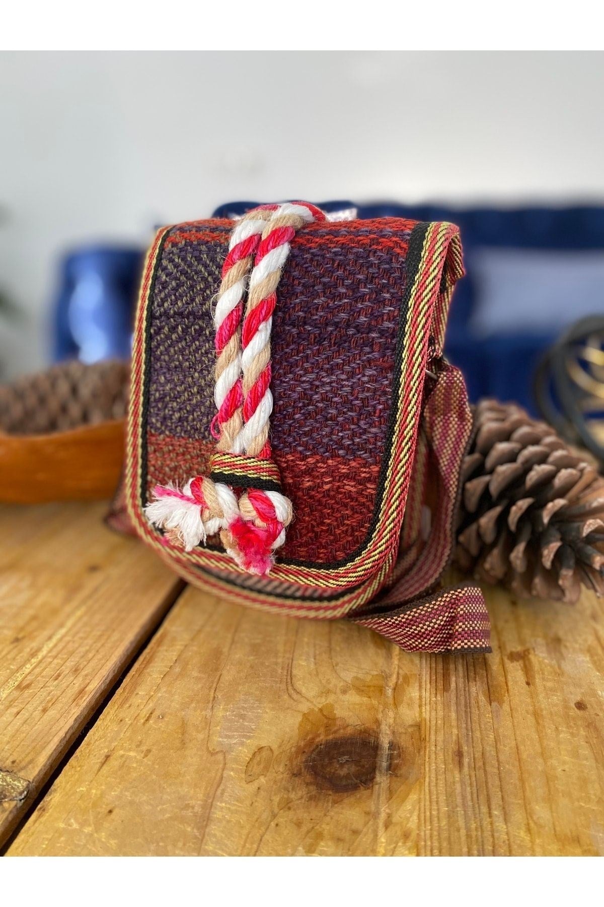 Iran Işi El Yapımı Çok Renkli Günlük Bohem Kilim Küçük Çanta