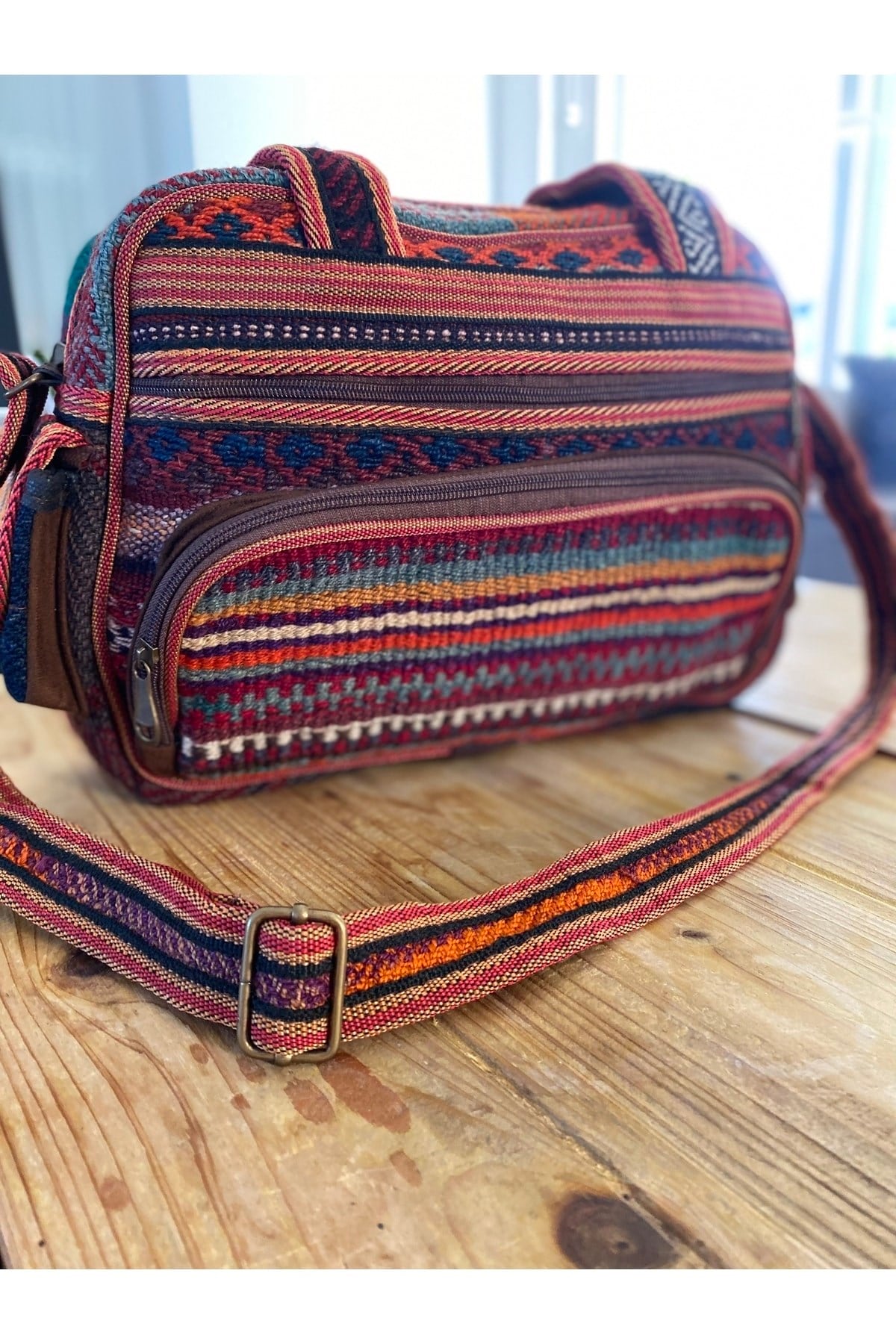 Iran Işi El Yapımı Çok Renkli Günlük Bohem Kilim El Ve Omuz Çantası