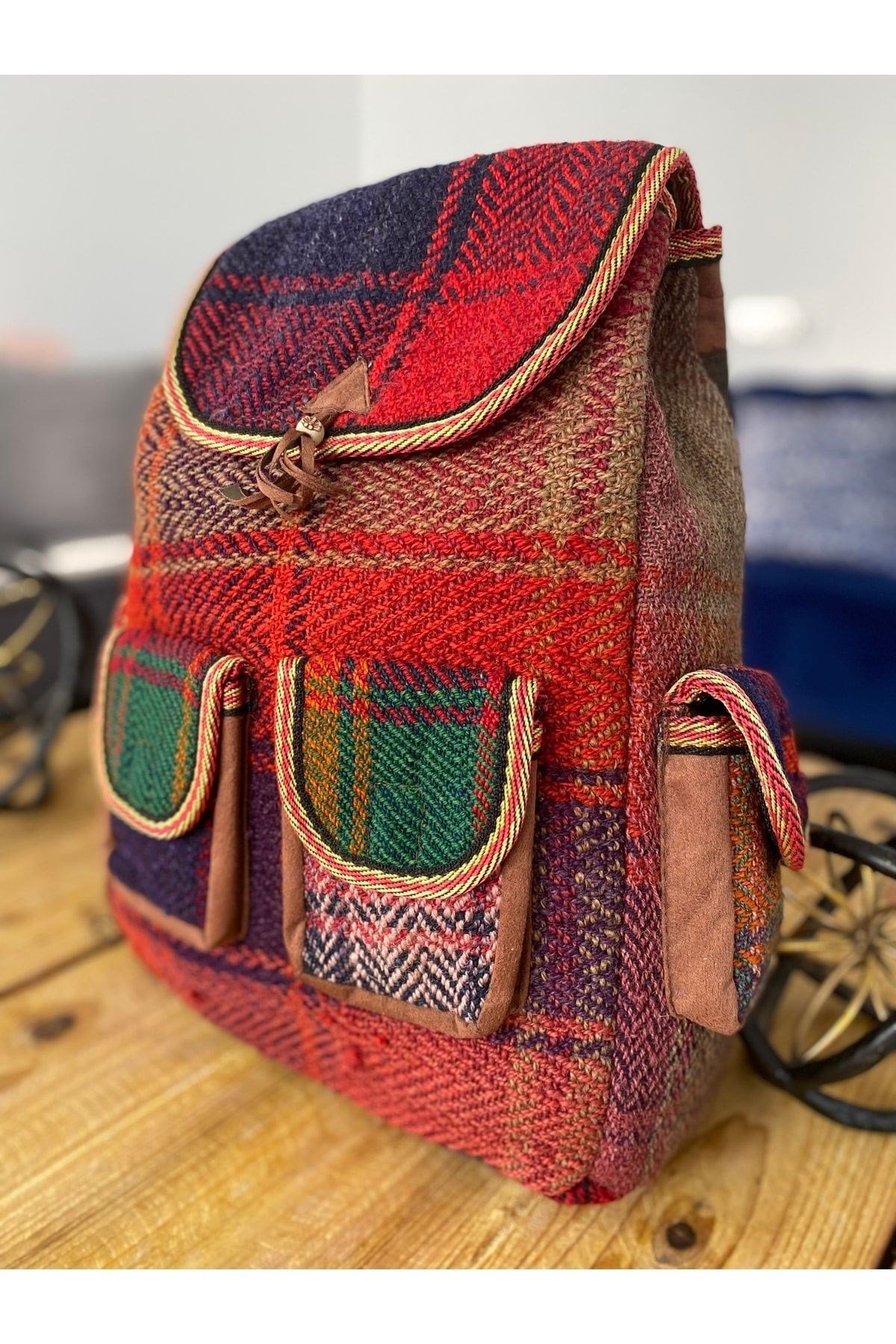 Iran Işi El Yapımı Günlük Bohem Kilim Sırt Çantası